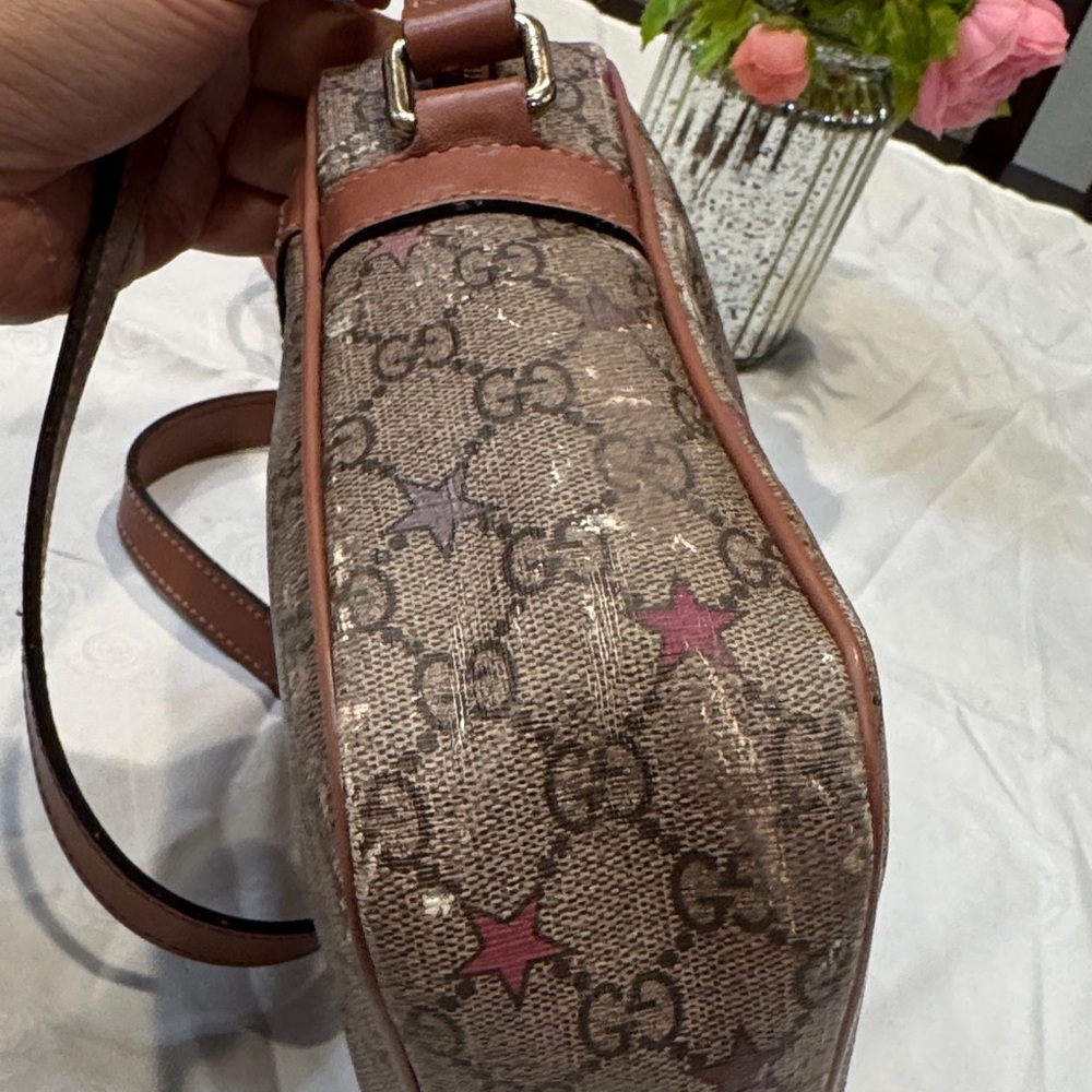 Authentic Gucci Pinkish Brown and Red Patterned Messenger Bag - Picture 7 of 16